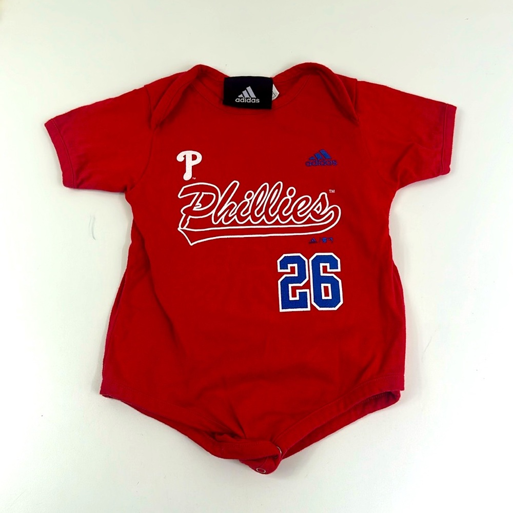 Adidas Red Phillies Kids One Piece Onesie Chase Utley #26 Philadelphia MLB